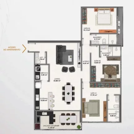 Imagem Apartamento com 4 Quartos à Venda, 159 m² em Meia Praia  - Itapema