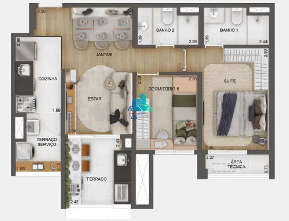 Imagem Lançamento na Mooca, com 2 quartos, 63m2