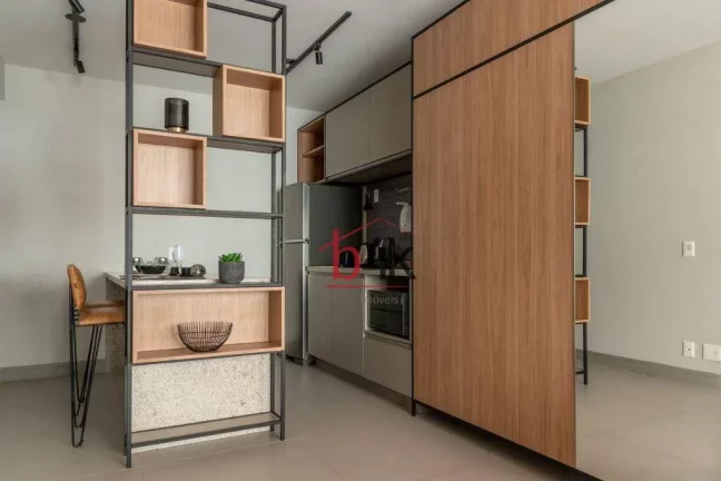 Imagem Apartamento studio mobiliado, 47m², 1 dormitório e 1 vaga para alugar no Campo Belo