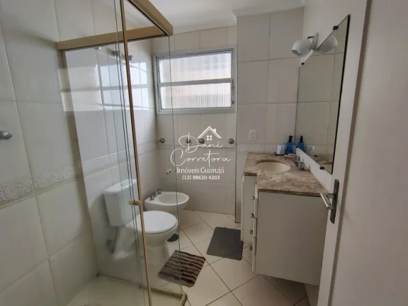 Imagem Apartamento de alto padrão para locação em Guarujá-SP, Pitangueiras - 2 quartos, 1 suite, 2 salas, 3 banheiros, 1 vaga, 122m².