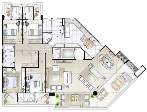 Imagem Apartamento com 4 quartos a venda em Centro de São Bernardo do Campo SP, apartamento 4 dormitórios em São Bernardo do Campo SP, apartamento construção