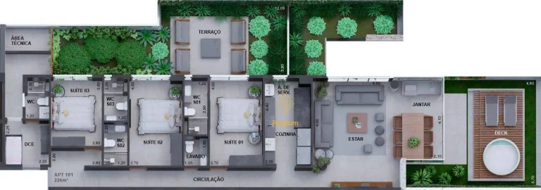Imagem Apartamentos térreo com área privativa e jacuzzi a beira mar da praia do Cabo Branco - AP0500