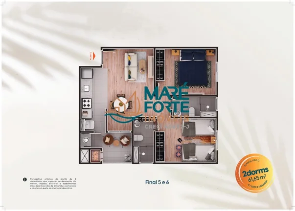 Imagem EMPREENDIMENTO COM 2 OU 3 DORMITÓRIOS A 3 MINUTOS DA PRAIA! ACEITA FINANCIAMENTO!