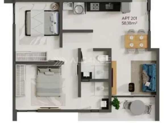 Imagem Apto - 2 Quartos - 1 Suite - 58,18m² - Portal do Poço, Cabedelo/PB