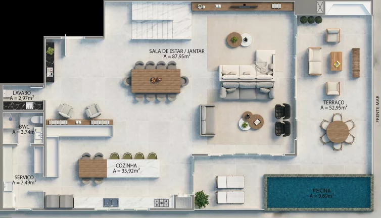 Imagem Apartamento com 4 dormitórios à venda sendo 4 suítes, 453.18 m² por - R$ 25.241.161,67 - Praia Brava - Itajaí/SC