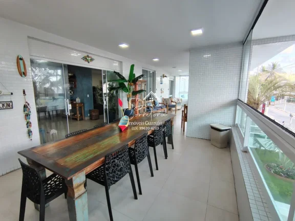 Imagem Lindo apartamento frente mar nas Pitangueiras, Guarujá-SP: 5 quartos, 4 suítes, 2 salas, 5 banheiros, 188m², 1 vaga. Venha conferir!