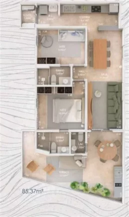 Imagem Apartamento com 2 dorms, Guilhermina, Praia Grande - R$ 1.18 mi, Cod: 2816