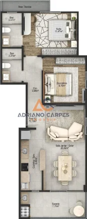 Imagem Apartamento com 2 dormitórios sendo 1 suíte em Gravatá de Navegantes - Adriano Carpes vende