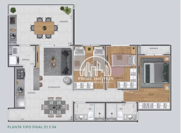 Imagem Apartamento 2 Dormitórios (1 Suíte) no Condomínio Bellacqua – Jundiaí
