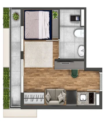 Imagem Um projeto contemporâneo, sofisticado e único, com arquitetura que foge do convencional e biofilia...