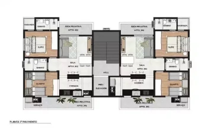 Imagem Apartamento à Venda - 2 Quartos sendo 1 Suíte - 1 Vaga - Bairro Jardim Leblon