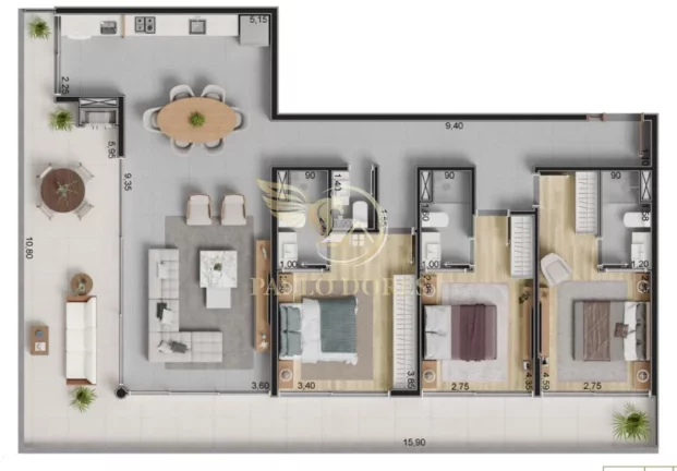 Imagem APARTAMENTO DE ALTO PADRÃO COM 3 SUÍTES FRENTE MAR NO ITAGUÁ EM UBATUBA-SP