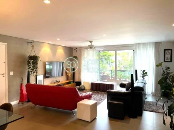 Imagem Ãtimo apartamento Ã  venda no Brooklin - Ãrea: 167,00mÂ² - Living amplo com terraÃ§o na copa das Ã...