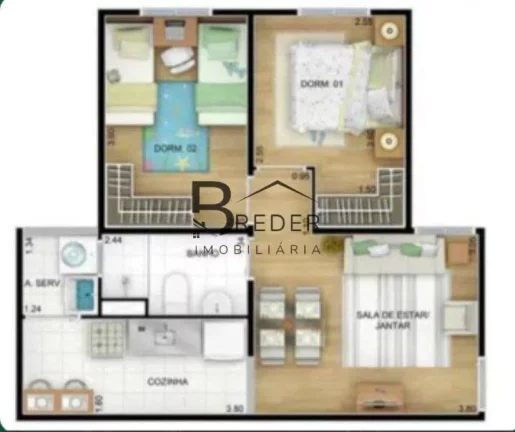 Imagem Apartamento no condominio Meu Lar Cury 2 dorms Jandira Centro