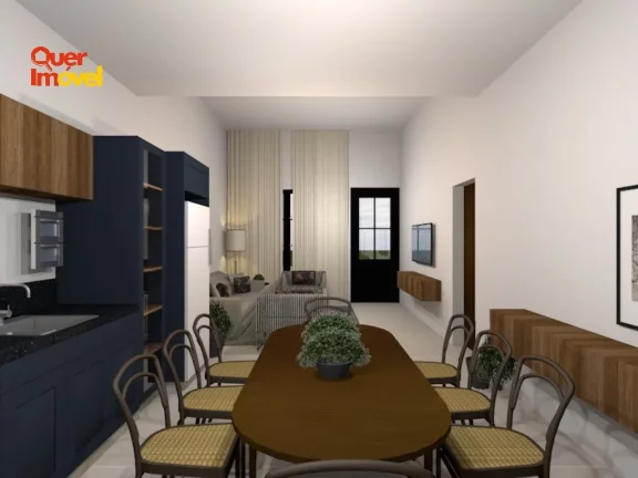 Imagem Linda Casa em Condomínio à Venda em Ribeirão Preto-SP, no Bairro Reserva San Pedro: 3 Quartos, 3 Suítes, 4 Banheiros, 144m².