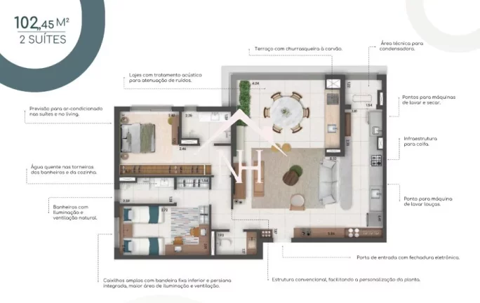 Imagem Apartamento de 102m na Vila Mariana c/2 suítes,terrraço gourmet,piscina,lounge externo,quadra,brinquedoteca,churrasqueira,coworking,pet place,2 vagas