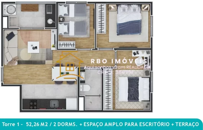 Imagem Griffe Clube Itapevi Lançamento | Apartamento de 2 Dormitórios + Amplo Escritório. com varanda em Itapevi