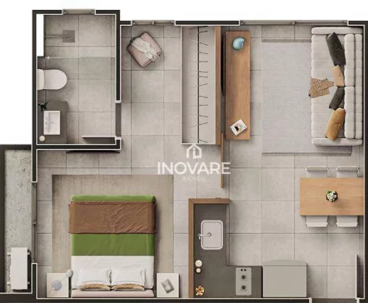 Imagem Apartamento com 1 dormitório à venda, 32 m² por R$ 282.000,00 - Vila de Furnas - Itumbiara/GO