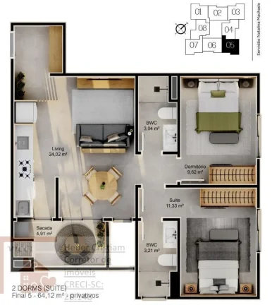 Imagem Lançamento em CACUPÉ|Apartamento de alto padrão|2 quartos c/ suite