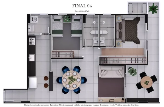 Imagem APARTAMENTO COM 80.71 m² - AVIAÇÃO - PRAIA GRANDE SP