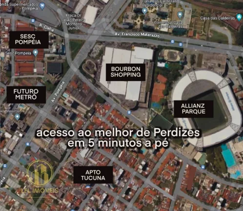 Imagem Apartamento à Venda: 98 m², com 2 dormitórios e 1 vaga. Perdizes