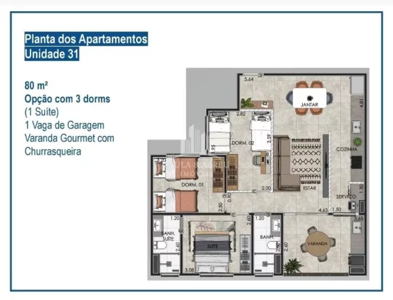 Imagem Apartamentos de 1 a 3 Dormitórios, Duplex, de 30 a 154m² na Vila Bocaina, Mauá-SP