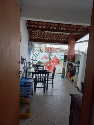 Imagem Cobertura em Prédio Sem, 2 dorms com móveis planejados, sacada, quintal com churras , 2 vagas, Bairro Vila Camilópolis, Santo André