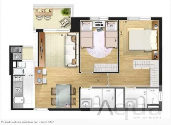 Imagem Apartamento para Venda em Santo André, Campestre, 2 dormitórios, 1 suíte, 1 banheiro, 2 vagas