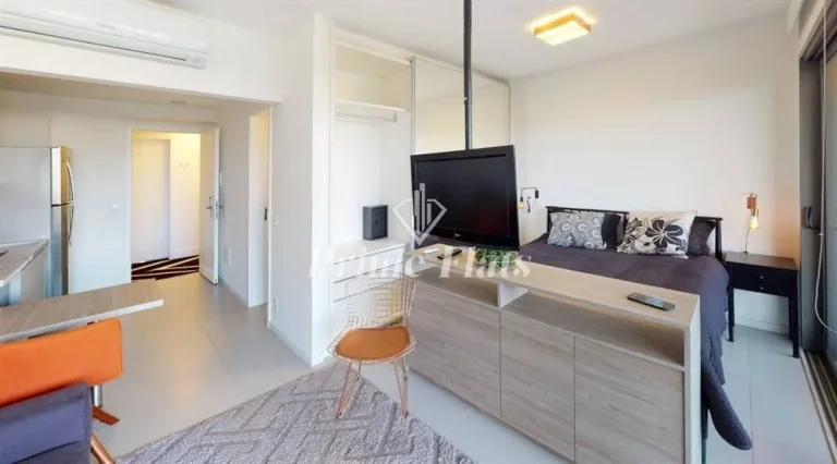 Imagem Flat disponível para locação no VHouse por JFL Living, com 48m², 1 dormitório e 1 vaga