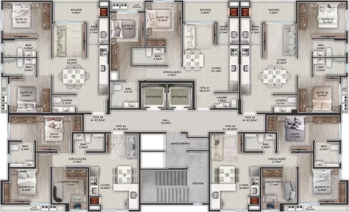 Imagem Apartamento com 3 Quartos à Venda, 66 m² em Morretes - Itapema