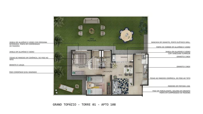 Imagem Apartamento em condomínio fechado, 2 dormitórios à venda por R$ 276.990,00 - Condomínio GRAND TOPÁZIO - São Cristóvão - Teresina/PI