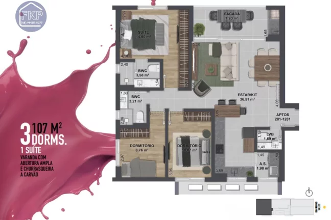 Imagem Apartamento 3 dormitórios!