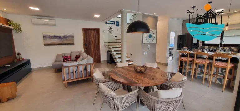 Imagem Venda ou Aluguel de casa em Juquehy - Condomínio com 4 suítes, 200m da praia, piscina privativa, área gourmet - máx. 12 pessoas | Juquehy Imobiliária