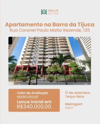 Apartamento com 2 Quartos à Venda, 63 m² em Barra Da Tijuca - Rio De Janeiro