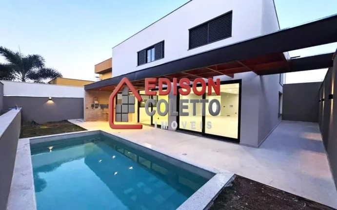 Imagem Casa nova a venda, no Residencial Villa D'Áquila, Piracicaba com 4 suítes!!