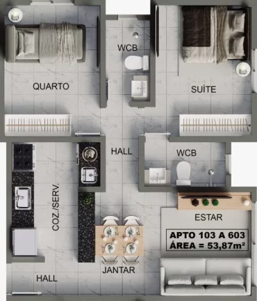 Imagem Apartamento à venda, 54 m² por R$ 429.455,25 - Bessa - João Pessoa/PB