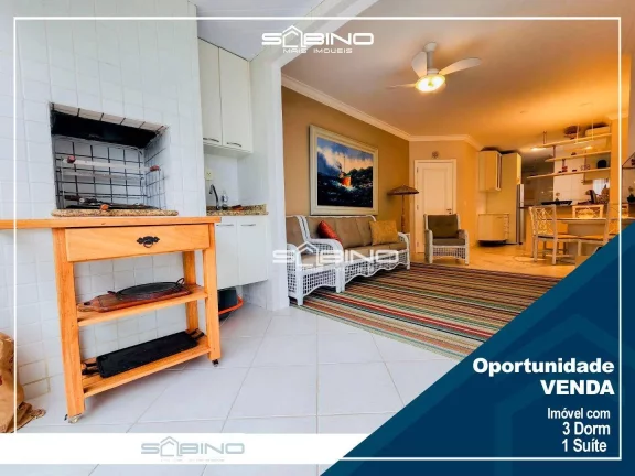 Imagem Apartamento Pé na Areia Frontal a venda, com 3 dormitórios 96m², 2 vagas - em Riviera de São Lourenço Bertioga S/P