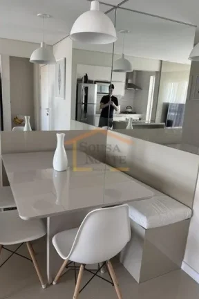 Imagem Apartamento de 63 m², com 2 dormitórios, sendo 1 suíte, 2 banheiros, sala ampla integrada à cozi...
