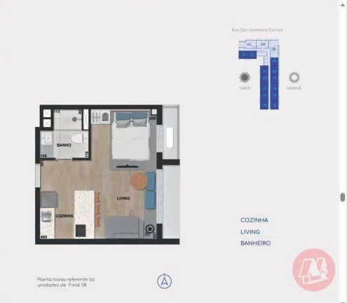 Imagem Studios e apartamentos no Jardim Botânico com infraestrutura.
