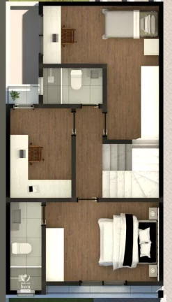 Imagem Sobrado 108 m² com 3 quartos (1 suíte), 2 vagas de garagem à venda por R$ 659.000 - Uberaba - Curitiba/PR