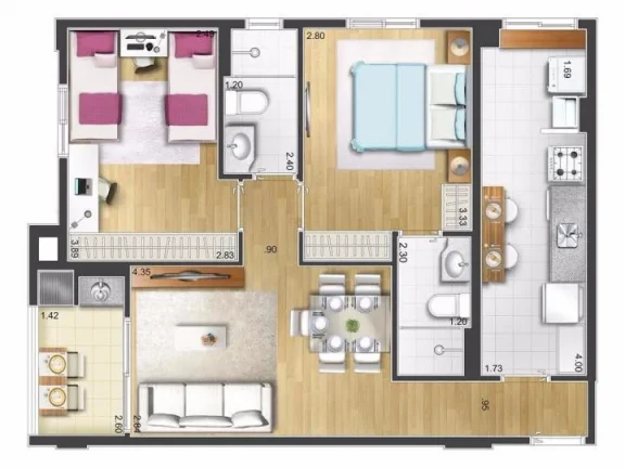 Imagem Apartamento para Venda em São Caetano do Sul, Santa Maria, 2 dormitórios, 1 suíte, 1 banheiro, 1 vaga