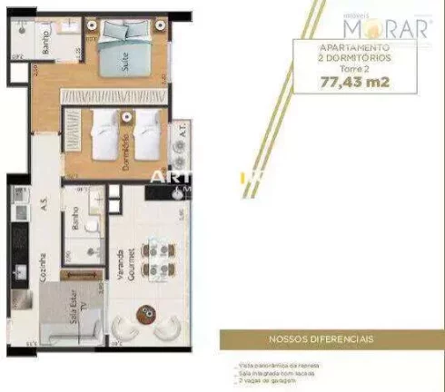 Imagem Vende-se Apartamento Kanoah Home Resort, Rifaina