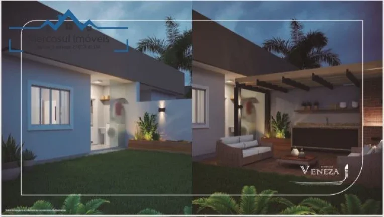 Imagem Casa de 2 quartos à venda no Condomínio Veneza, Jardim Guarapuava, Foz do Iguaçu-PR: 54,33m², 1 suíte, 2 salas, 2 banheiros, 1 vaga.