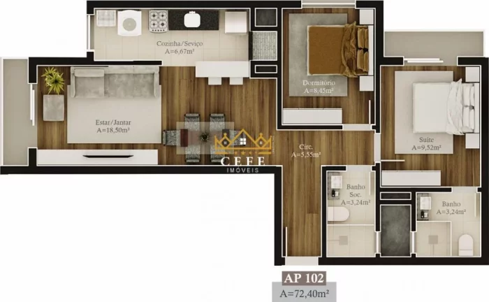 Imagem Apartamento com 2 Dormitorio(s) localizado(a) no bairro Prinstrop em Gramado / RIO GRANDE DO SUL Ref.:1441