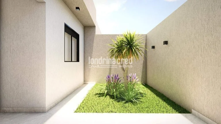 Imagem Casa térrea em construção no Condomínio Morada das Flores – Cambé/PR, 3 dormitórios (1 suíte), 2 banheiros, 1 vaga de garagem, acabamento moderno