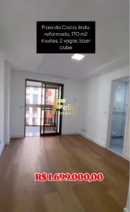 Imagem BELÍSSIMO APARTAMENTO COM 04 SUÍTES E LAZER DE CLUBE À VENDA NA PRAIA DA COSTA EM VILA VELHA/ES!
