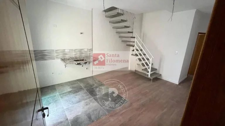 Imagem Cobertura para Venda em Santo André, Vila Pires, 2 dormitórios, 1 suíte, 3 banheiros, 1 vaga