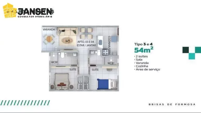 Imagem APARTAMENTOS COM 02 QUARTOS À 100 METROS DA PRAIA DE FORMOSA