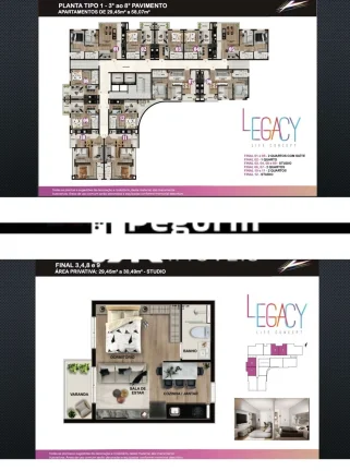 Imagem Apartamento à venda, no Legacy em Pinhais, Centro, com 1 quarto, 30,49m²