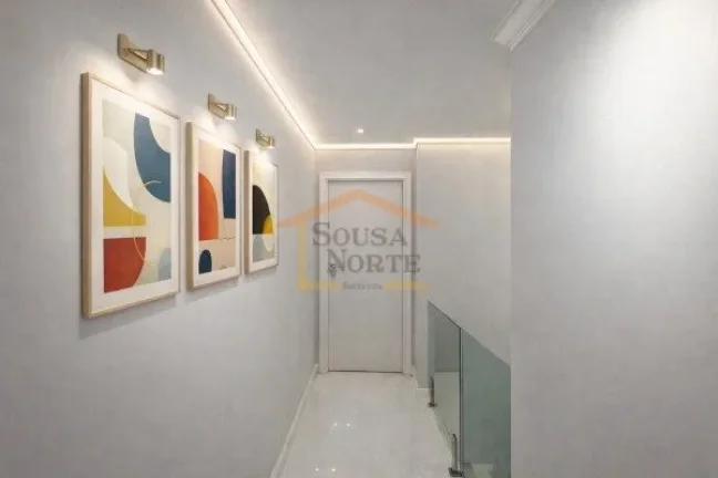 Imagem Sobrado com 230 m² de área útil, com 4 dormitórios, sendo 3 suítes, e 5 banheiros. Possui sala ...
